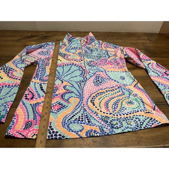 Lilly Pultizer Womens Jacket 1/2 Zip Skipper Popover Seashell Multicolor Mosaic - Picture 8 of 12